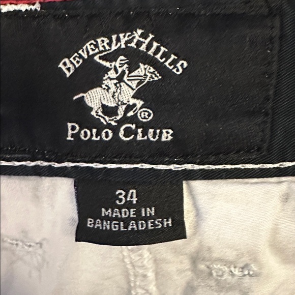 Beverly Hills Polo Club Men’s 34 Navy Blue and White Shorts with belt - Picture 6 of 7